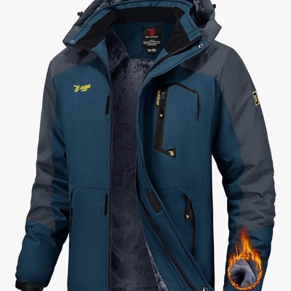 Men's Navy and Charcoal Ski Jacket